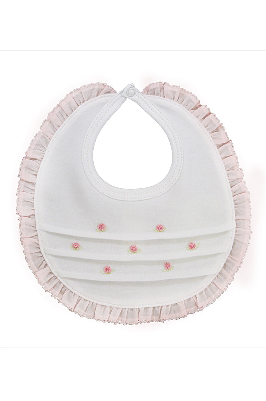 Rose Buds White Pima Bib