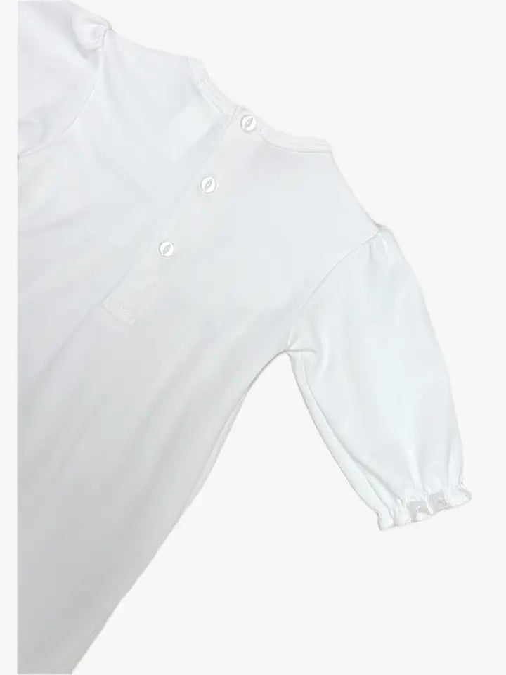 Hand Smocked Gown 100% Pima Celine & Tom Collection - Little Threads Inc. Children's Clothing