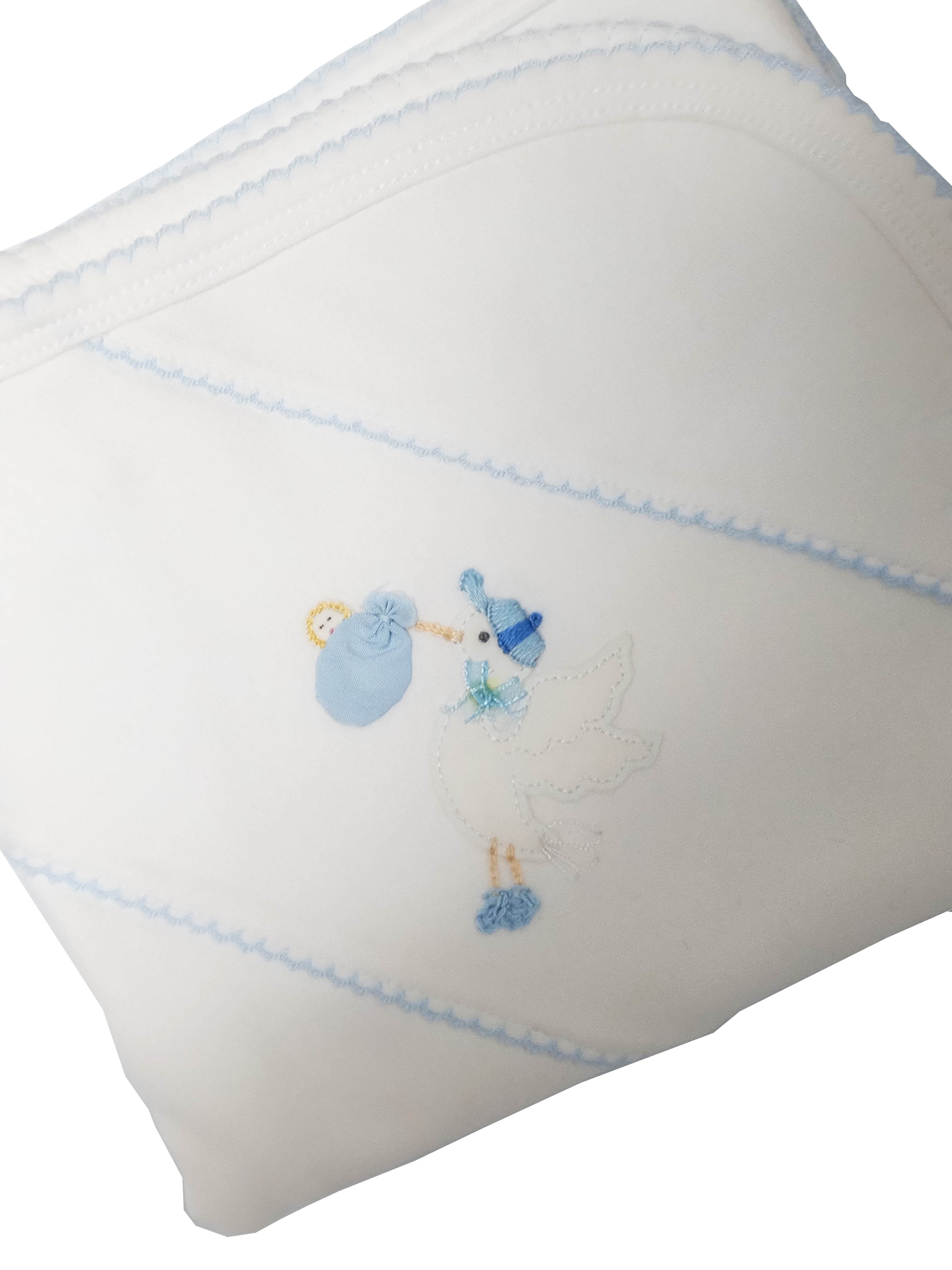Baby Boy's Stork Blanket and Hat Set - Little Threads Inc. Children's Clothing