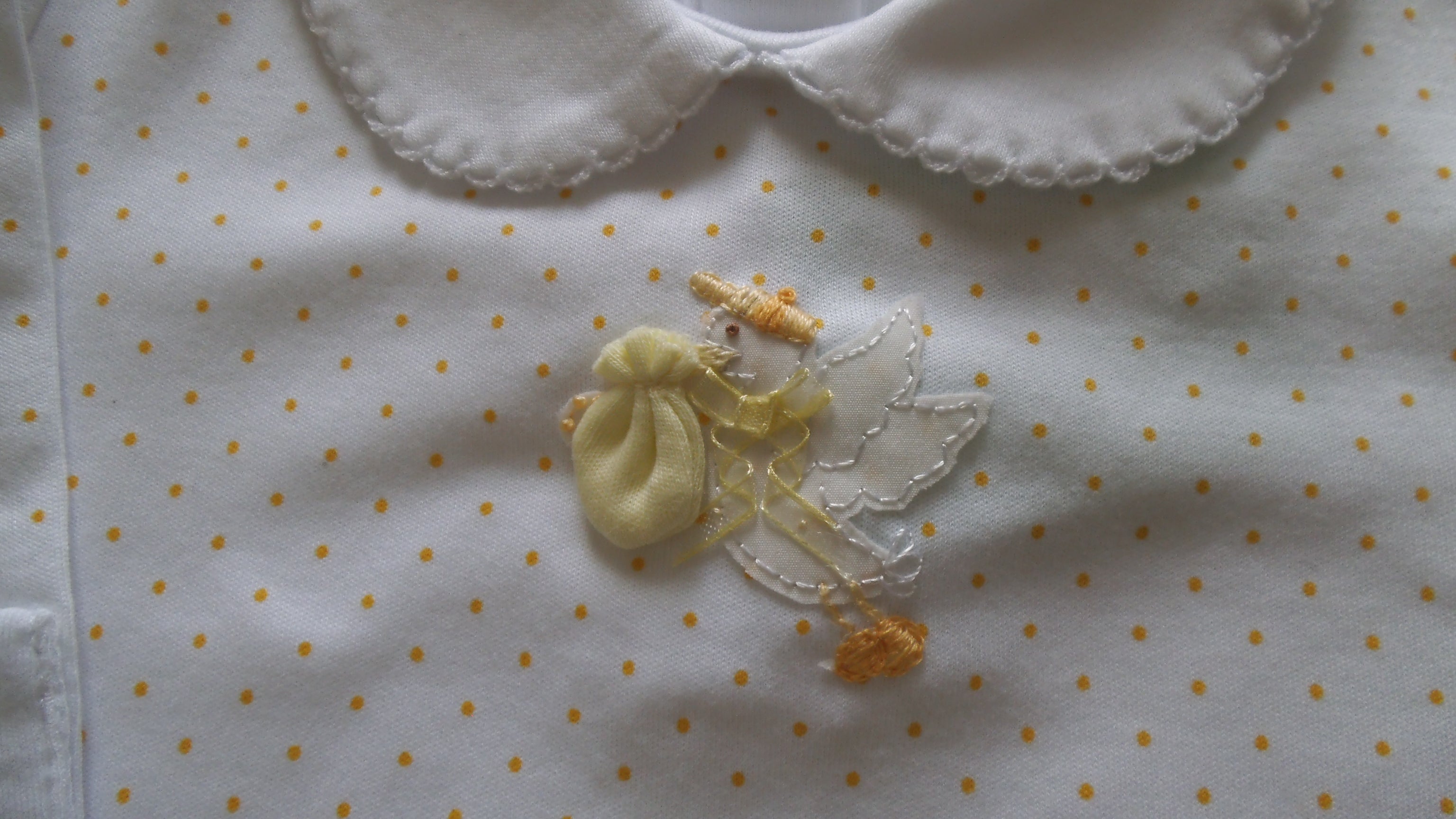 Unisex Baby Yellow Stork Daygown