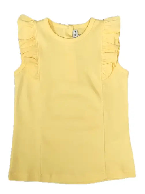 Positano Collection Yellow Girl's Pima Top - Little Threads Inc. Children's Clothing
