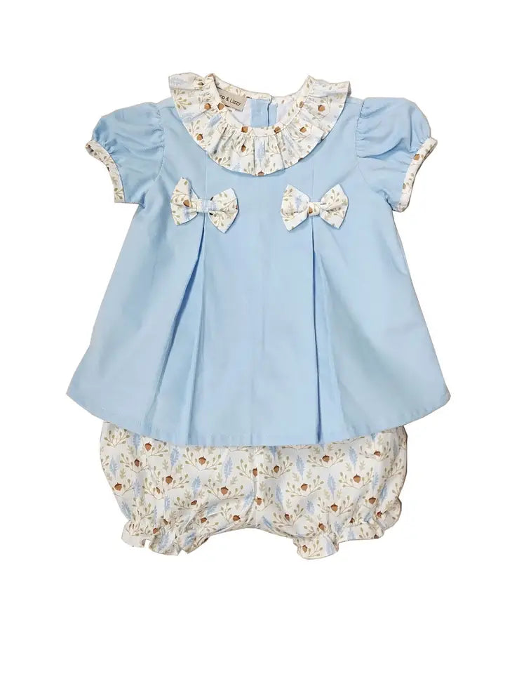 Baby Girl's Acorn Print Corduroy Diaper Set - Little Threads Inc. Children's Clothing