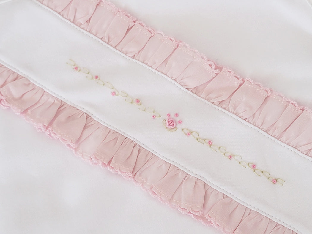 Baby Girl's Heirloom Rosevine Embroidered Blanket - Little Threads Inc. Children's Clothing