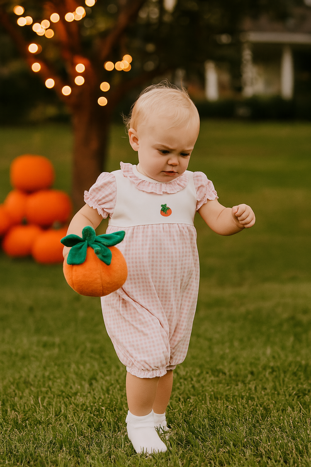 Baby Girl's Fall Pumpkins Collection Romper - Little Threads Inc. Children's Clothing