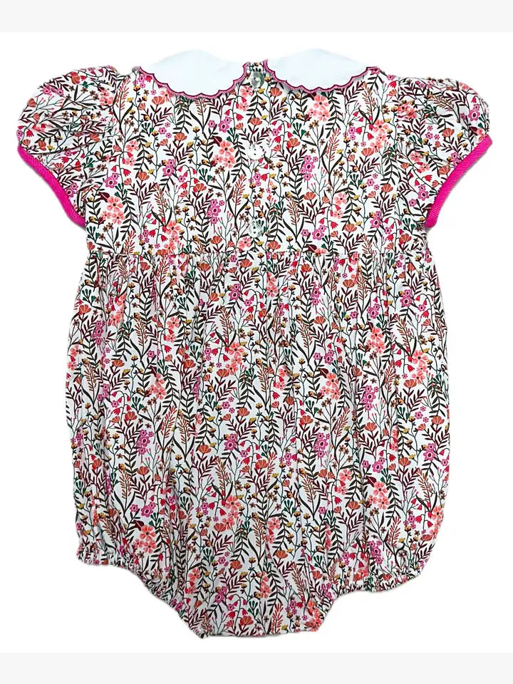 Baby Girl's "Amy & Lucas" Bubble with Embroidered Collar