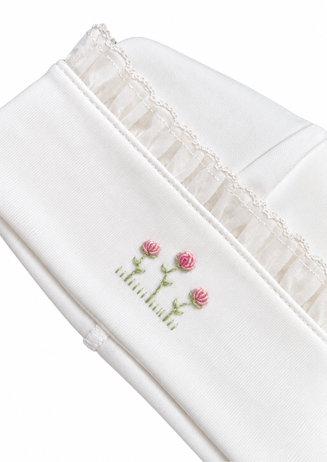 Rose Clusters All White Hat - Little Threads Inc. Children's Clothing
