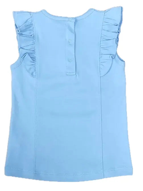Positano Collection Blue Girl's Pima Top - Little Threads Inc. Children's Clothing
