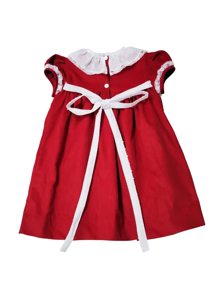 Girl's "Red Christmas" Corduroy Float Dress - Little Threads Inc. Children's Clothing