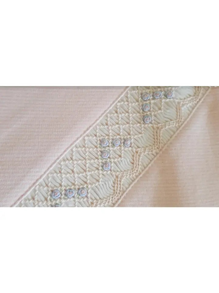 Pink and Blue Smocked Pima Cotton Baby Blanket - Little Threads Inc. Children's Clothing