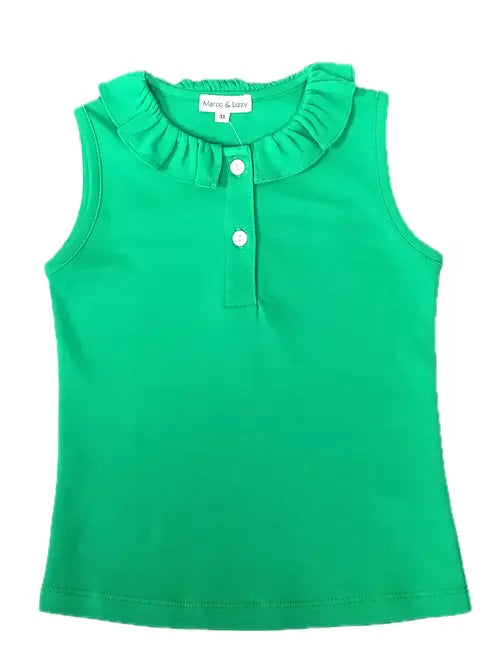 Golf Girl's Green Pima Top - Little Threads Inc. Children's Clothing