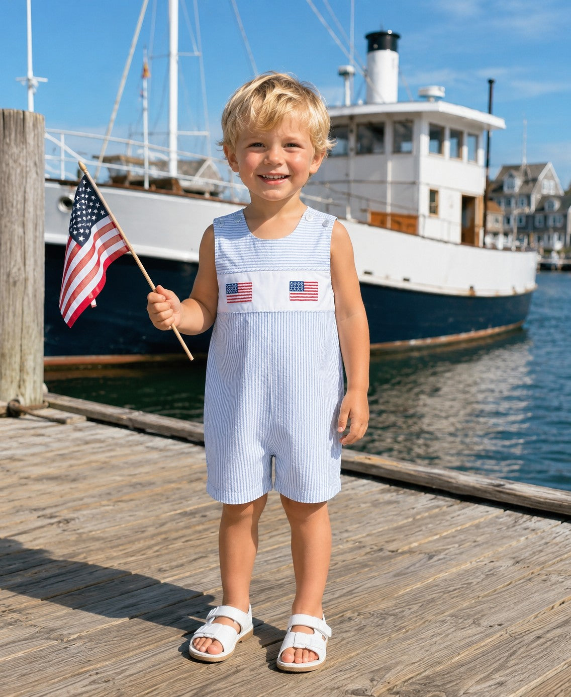 4th of July Applique boy's overall