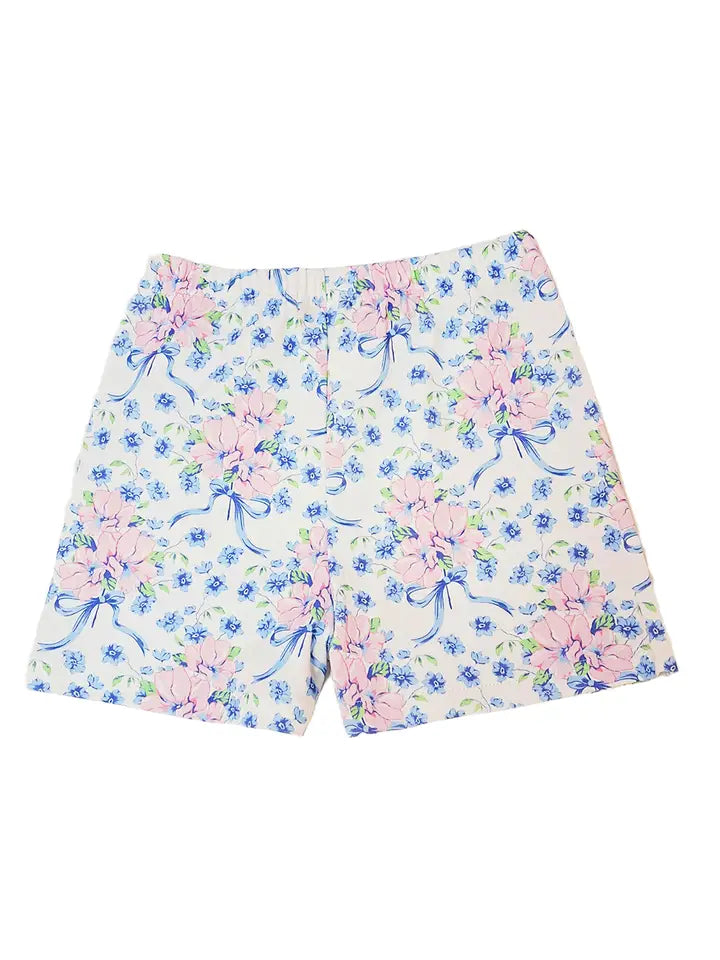 Blue Spring Flowers Girl's Floral Skort - Little Threads Inc. Children's Clothing