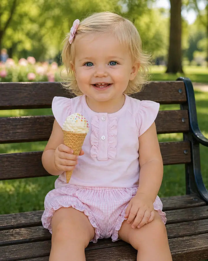 Baby Girl's Pink Checkered Diaper Cover