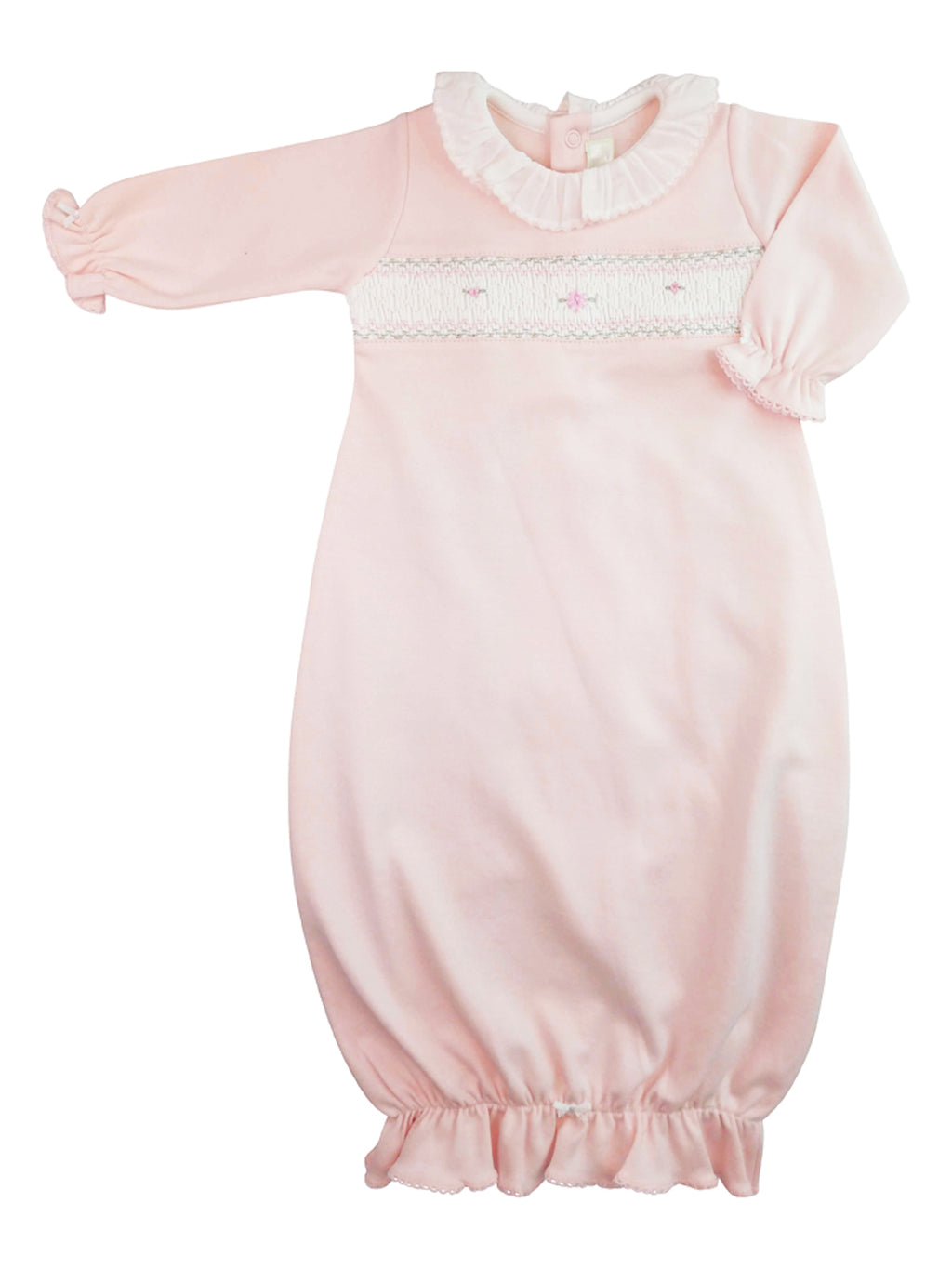 Pink hand smocked baby girl daygown - Little Threads Inc. Children's Clothing