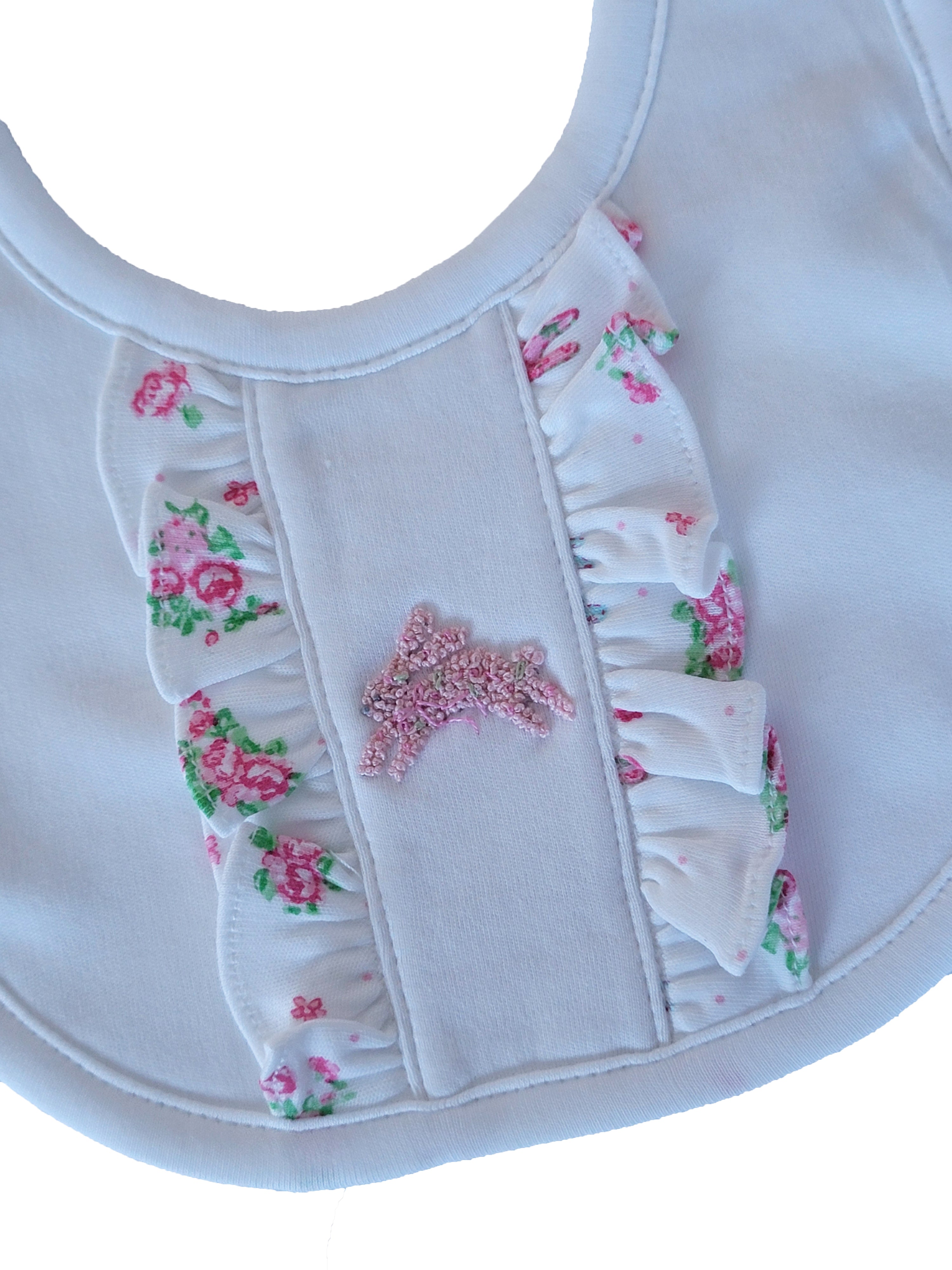 Baby Girl's "Happy Easter" Bunny Print Bib - Little Threads Inc. Children's Clothing