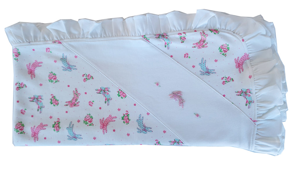 Baby Girl's "Happy Easter" Bunny Print Blanket - Little Threads Inc. Children's Clothing