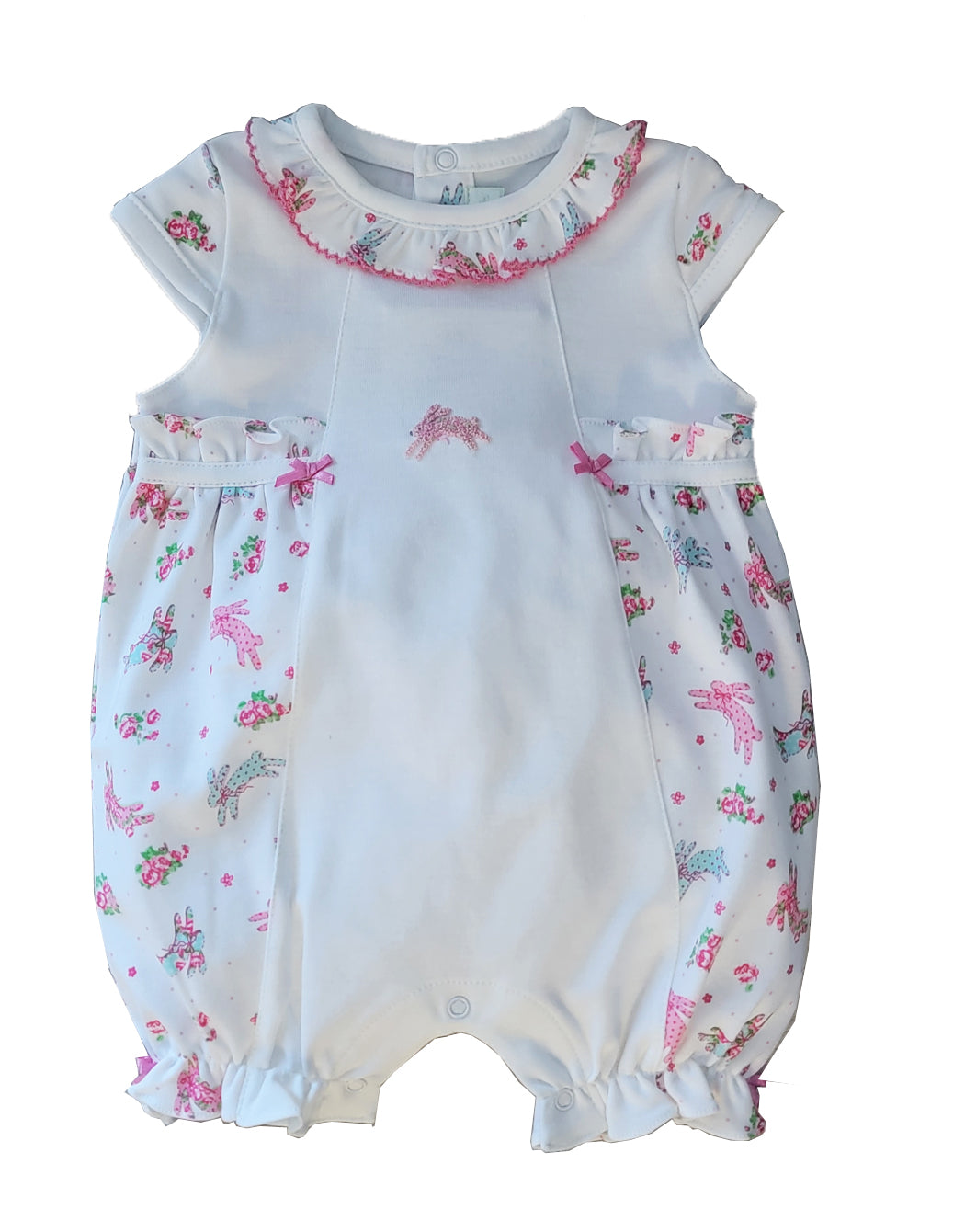 Baby Girl's "Happy Easter" Bunny Print Bubble - Little Threads Inc. Children's Clothing