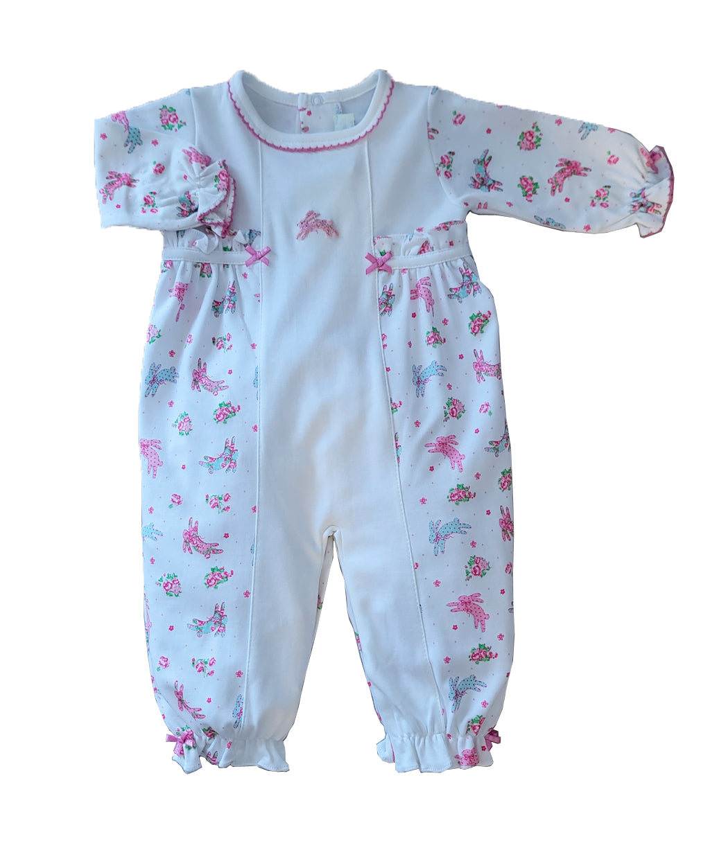 Girl's "Happy Easter" Bunny Print Converter - Little Threads Inc. Children's Clothing