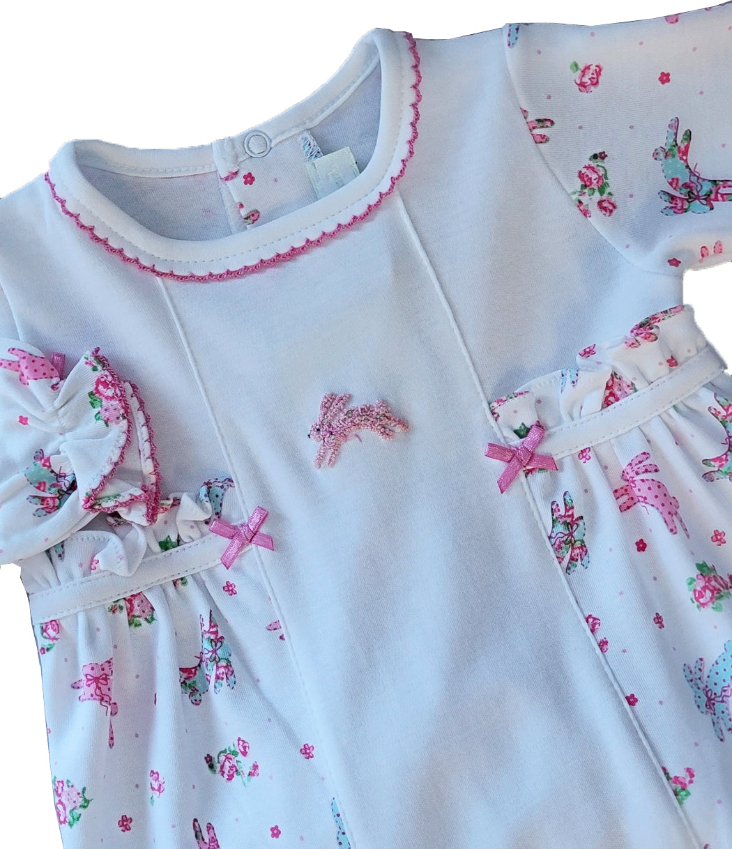 Girl's "Happy Easter" Bunny Print Converter - Little Threads Inc. Children's Clothing