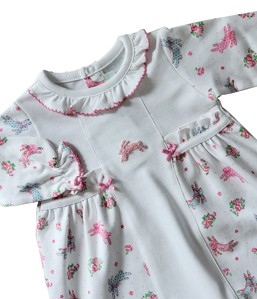 Baby Girl's "Happy Easter" Bunny Print Daygown - Little Threads Inc. Children's Clothing
