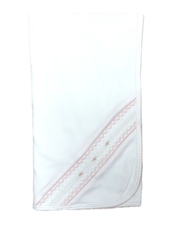 Sweet Baby White Jacquard Girls Blanket - Little Threads Inc. Children's Clothing