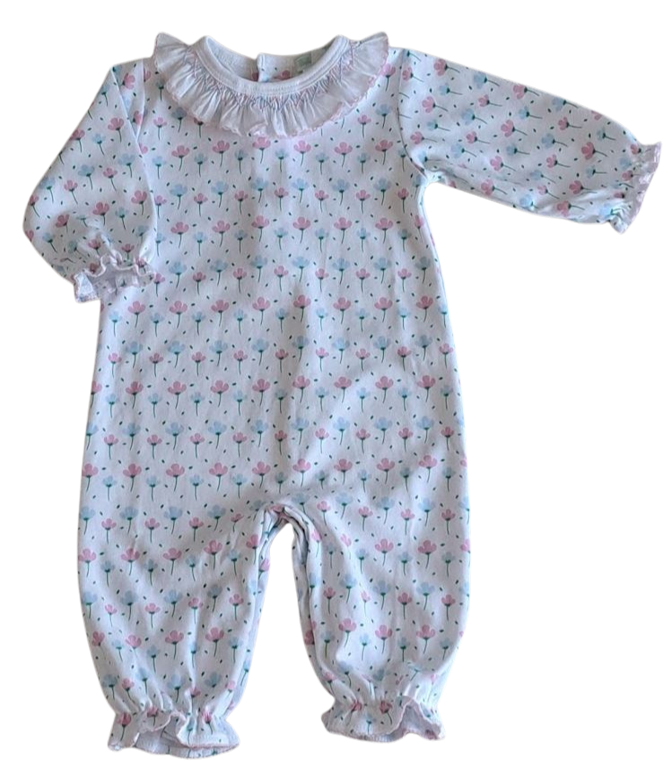 Hand smocked Spring flowers converter Pima Cotton - Little Threads Inc. Children's Clothing