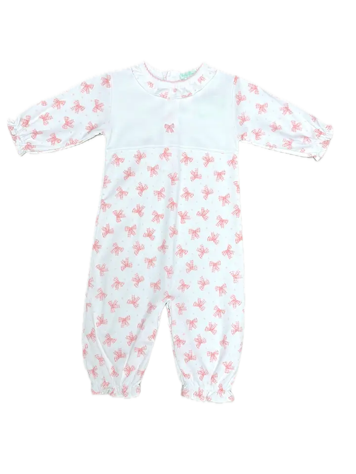Converter Gown Pink Bows Print 100% Pima Cotton - Little Threads Inc. Children's Clothing
