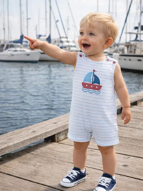 Sailboat Boys Overall - Little Threads Inc. Children's Clothing