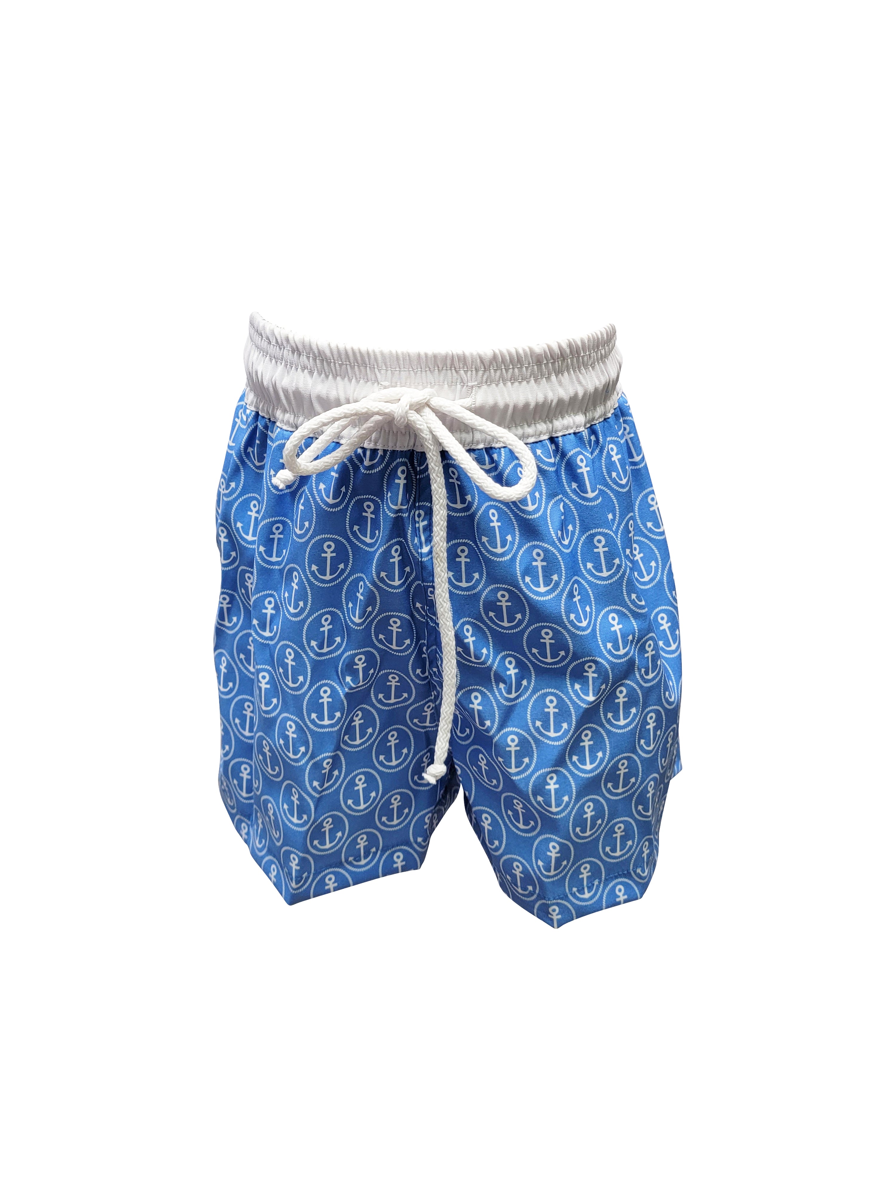 Boy's "Anchor Print" Swim Trunks - Little Threads Inc. Children's Clothing