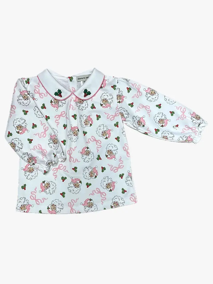 Santa girls legging set Pink Santa Collection - Little Threads Inc. Children's Clothing