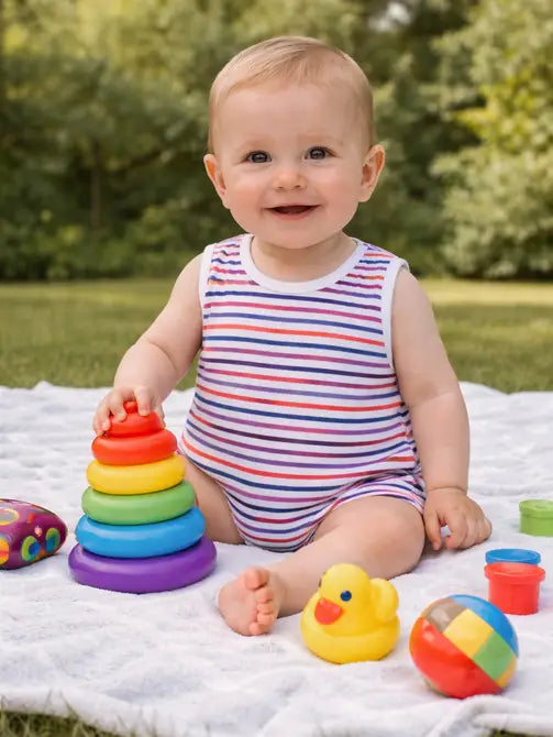 Patriotic Collection Striped Boys Romper - Little Threads Inc. Children's Clothing