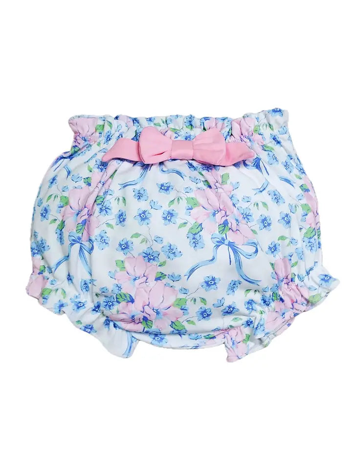 Blue Spring Flowers Baby Girl's Diaper Set - Little Threads Inc. Children's Clothing