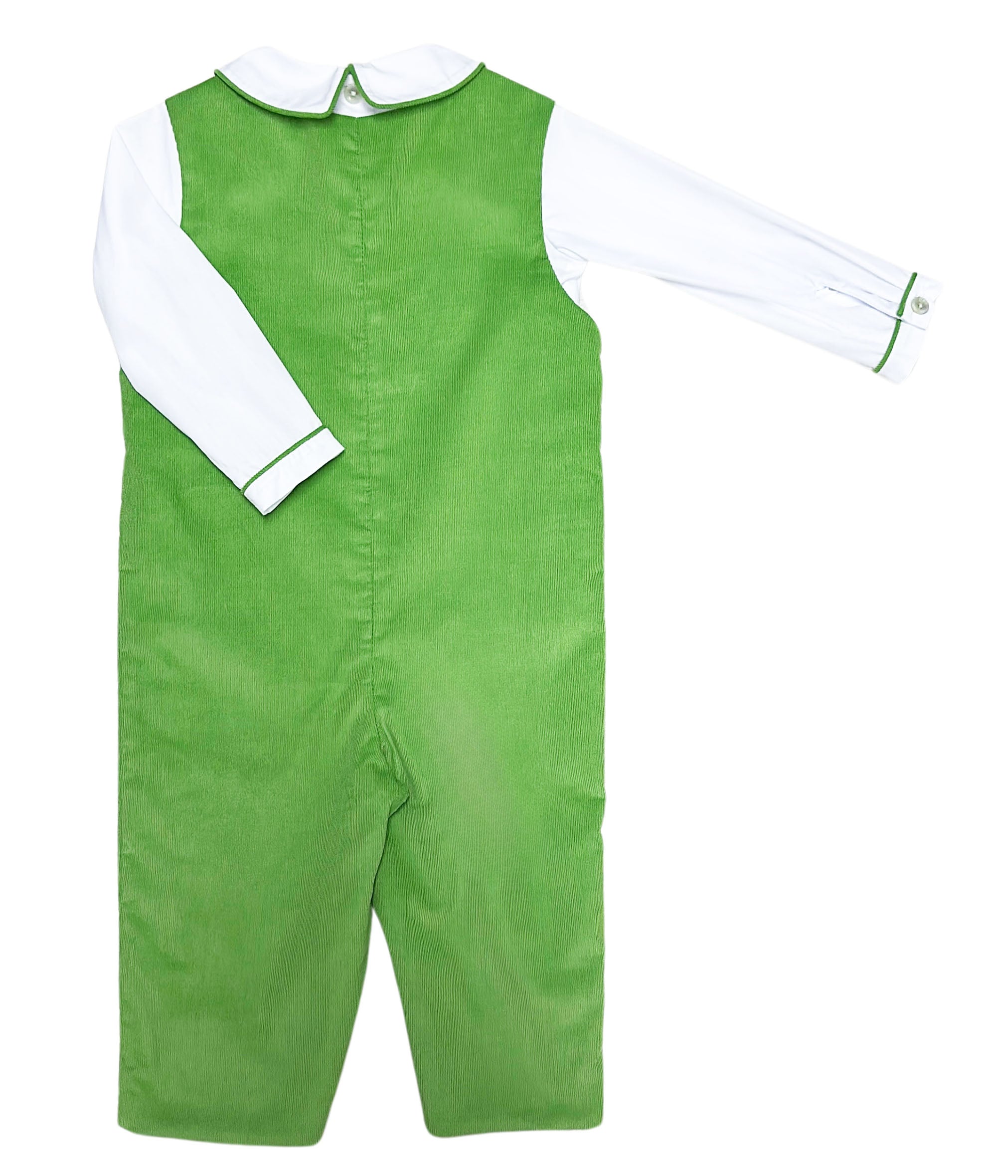 Fall Boy's Green Leaf Overall Set