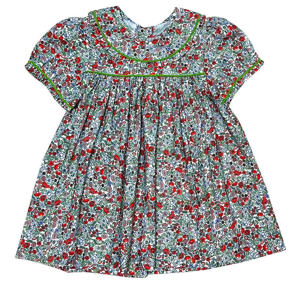 Janelle Floral Print and Green Baby Girl Bloomer Set - Little Threads Inc. Children's Clothing