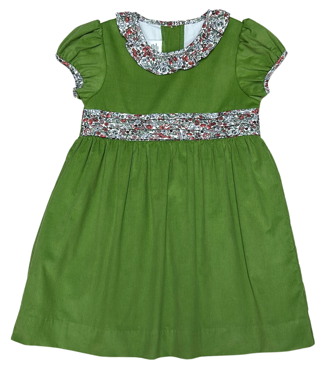 Janelle Green Corduroy classic dress - Little Threads Inc. Children's Clothing