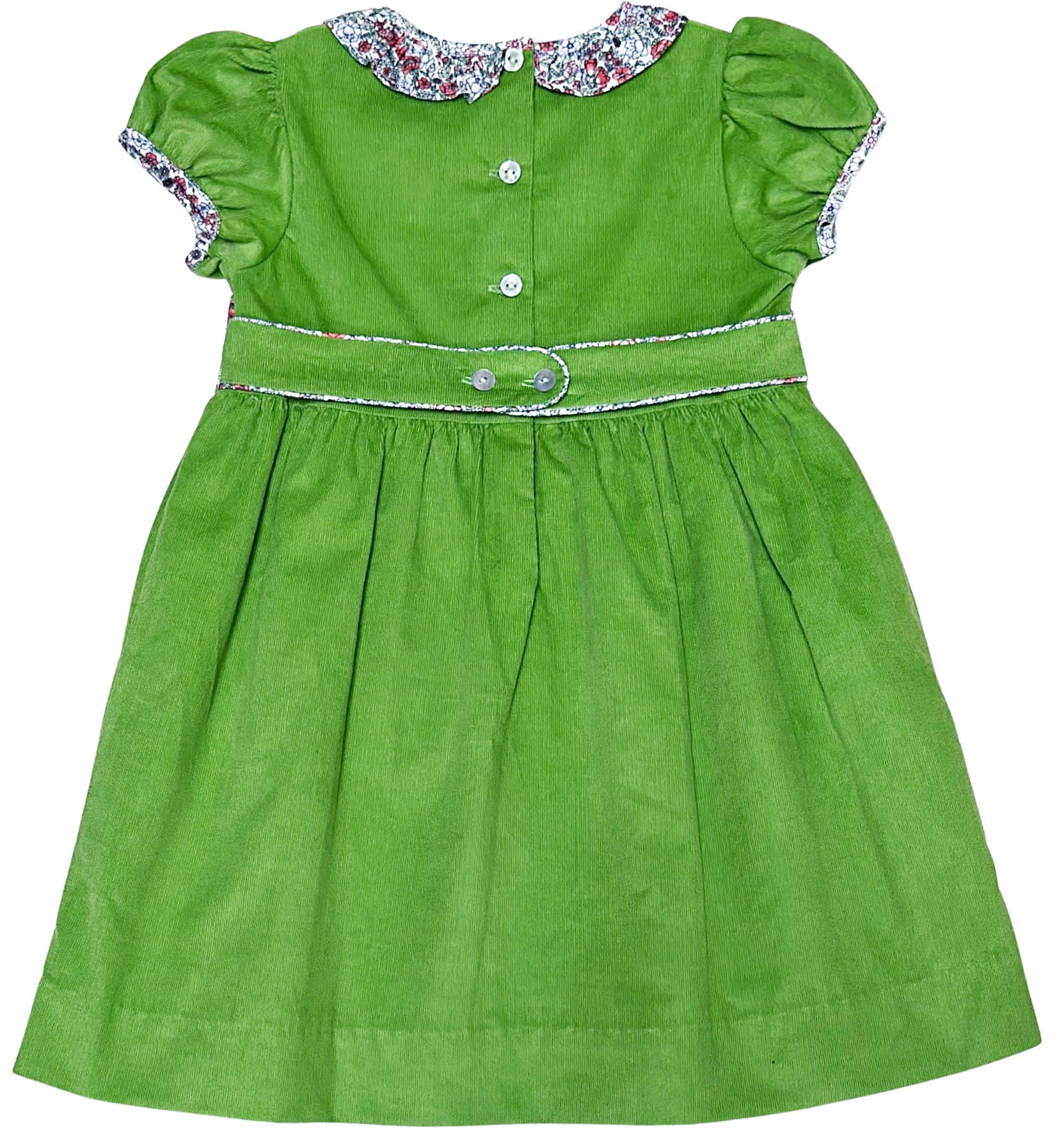 Janelle green cord girl's dress