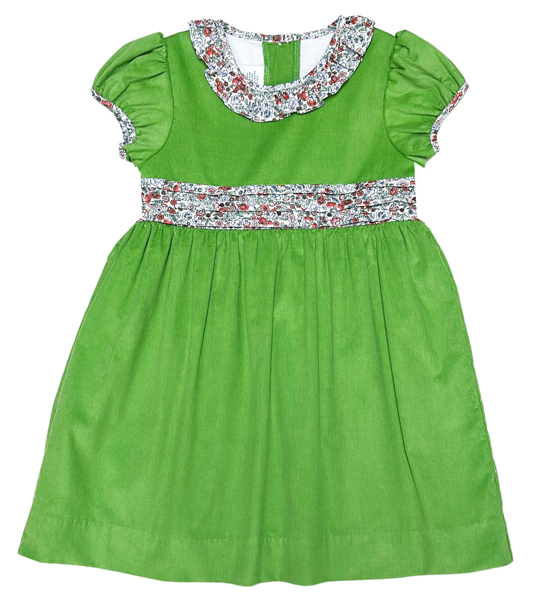 Janelle green cord girl's dress