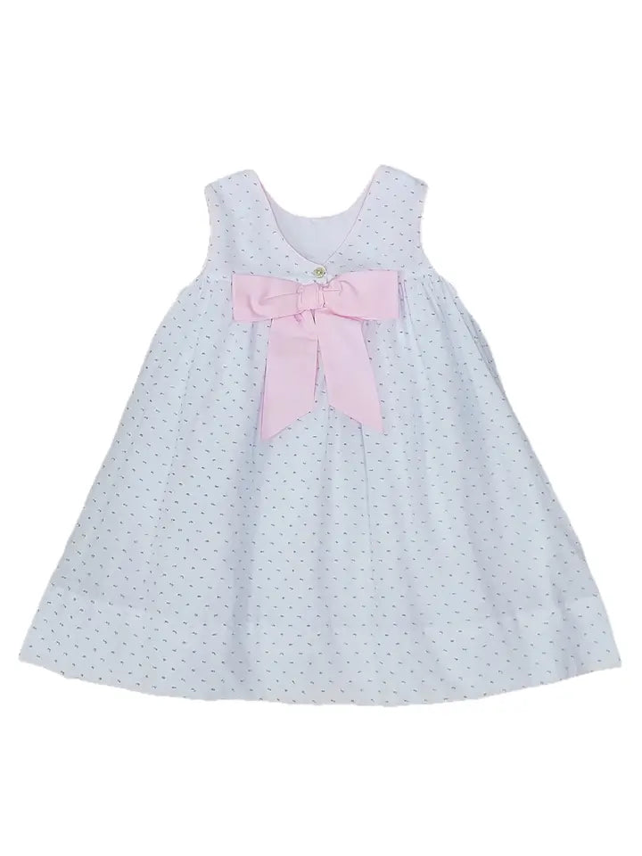 Sweet Spring Blue Plumeti Girl's Smocked Float Dress - Little Threads Inc. Children's Clothing