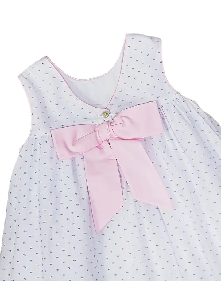 Sweet Spring Blue Plumeti Girl's Smocked Float Dress - Little Threads Inc. Children's Clothing