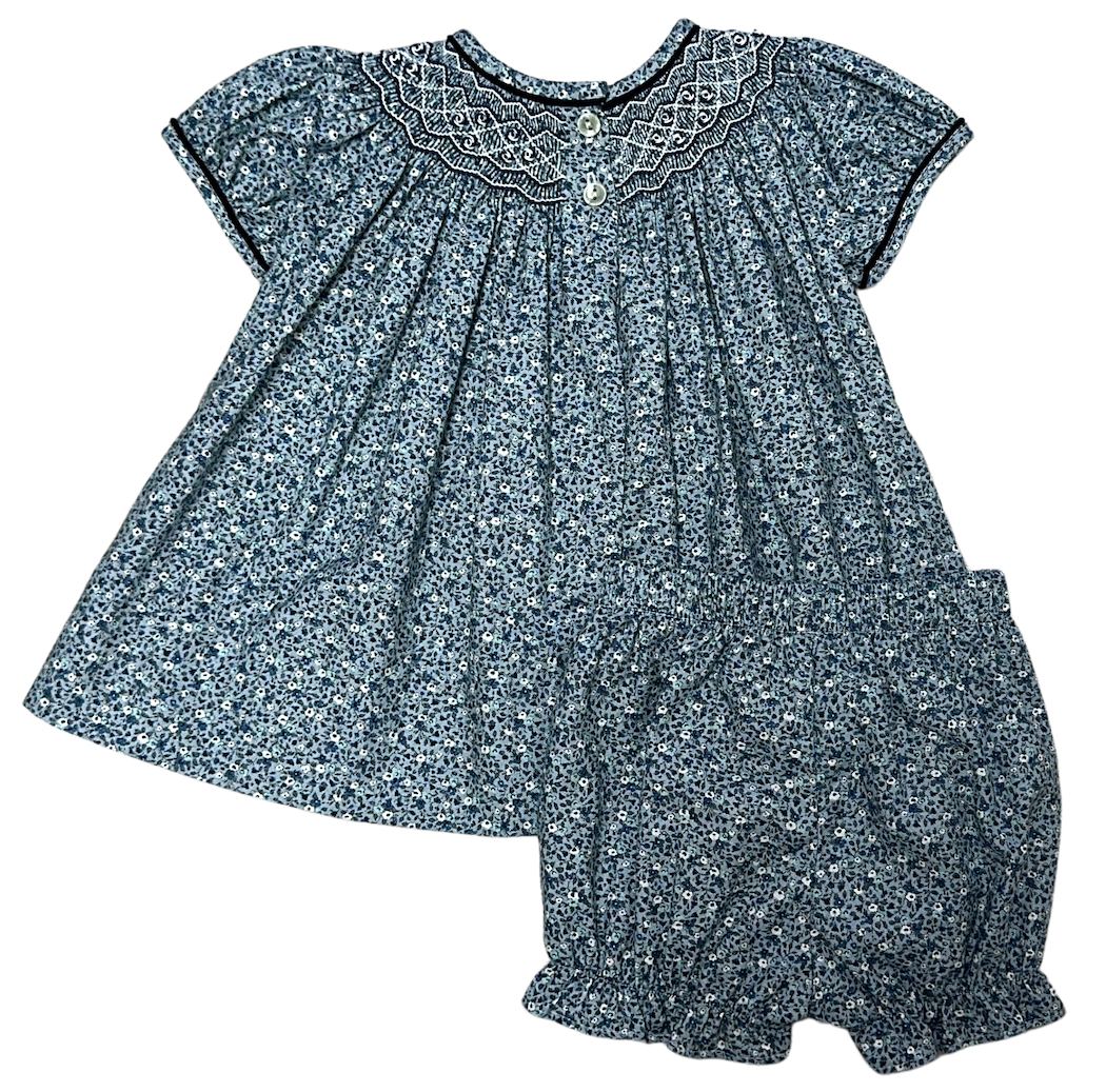 London hand smocked girl's bishop dress