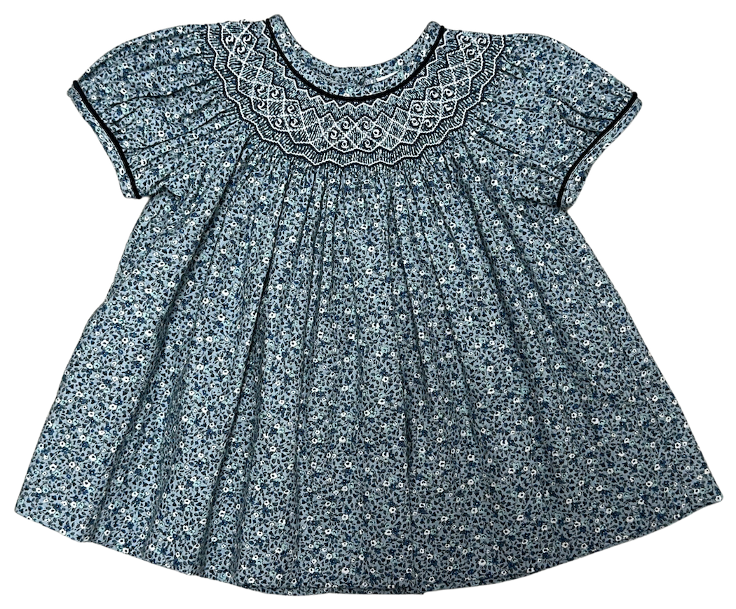 London hand smocked girl's bishop dress
