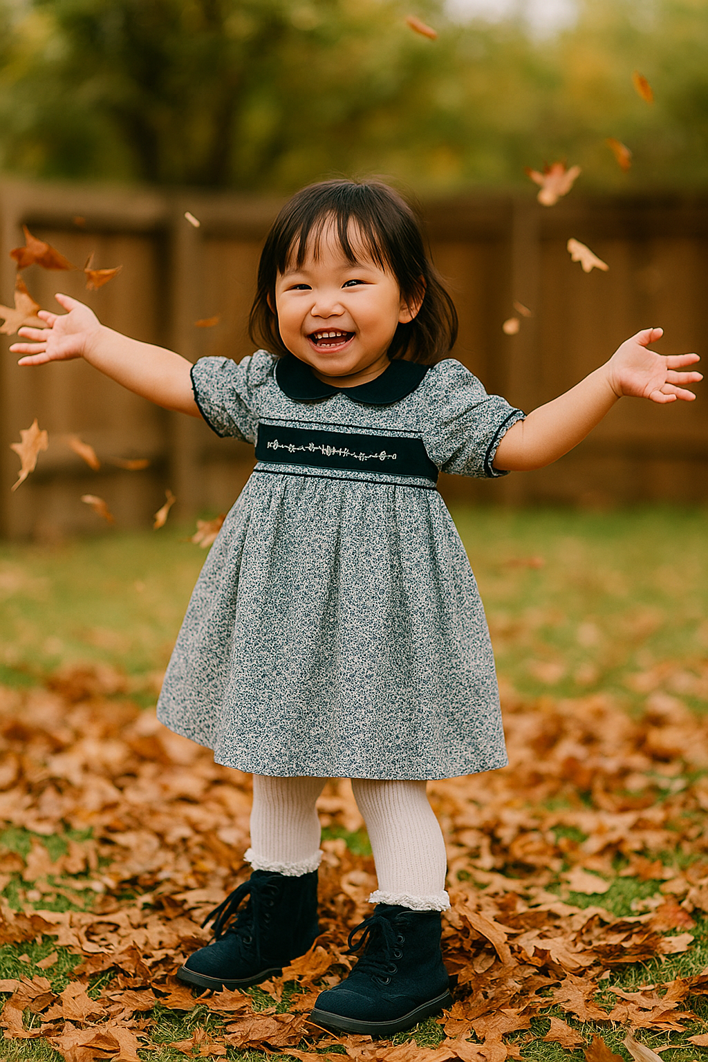 Girl's Classic "London" Dress - Little Threads Inc. Children's Clothing