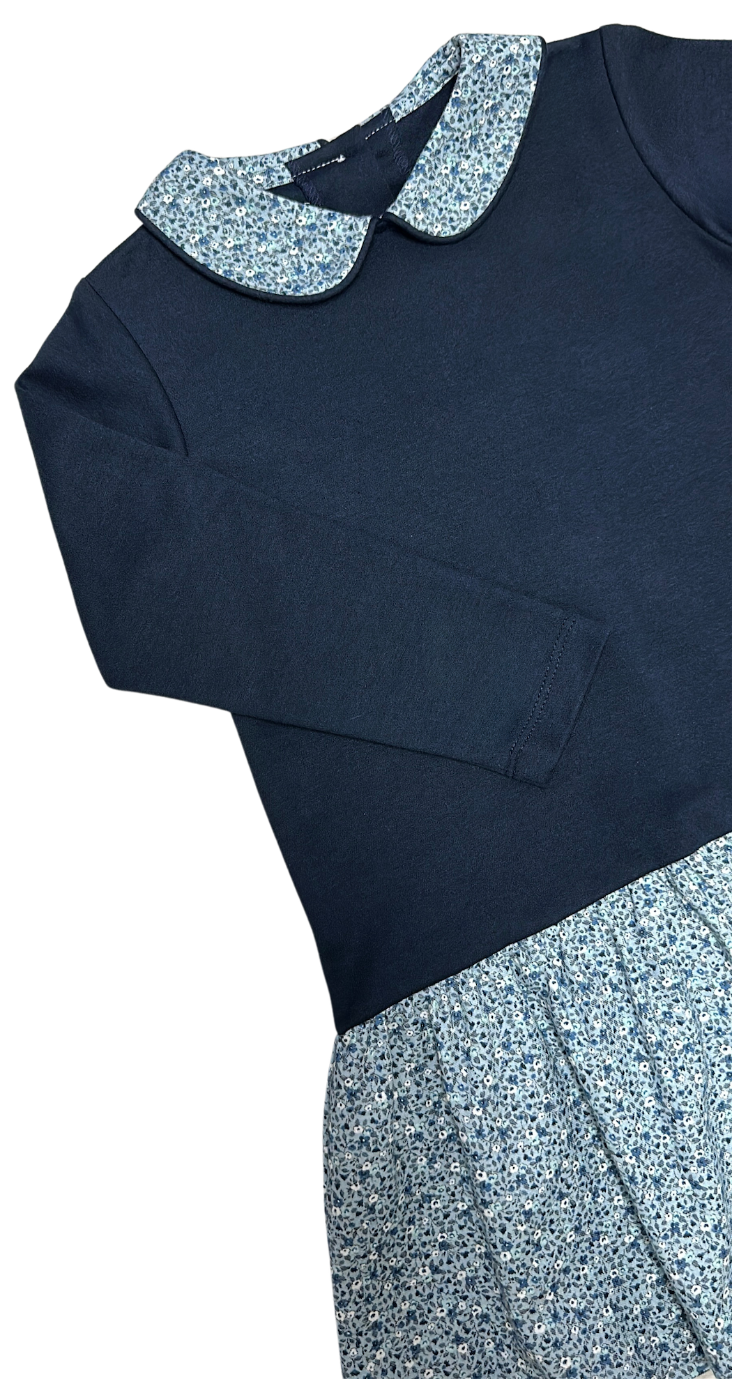 London Dropped Waist Knit Top Woven Bottom Girl's Dress - Little Threads Inc. Children's Clothing