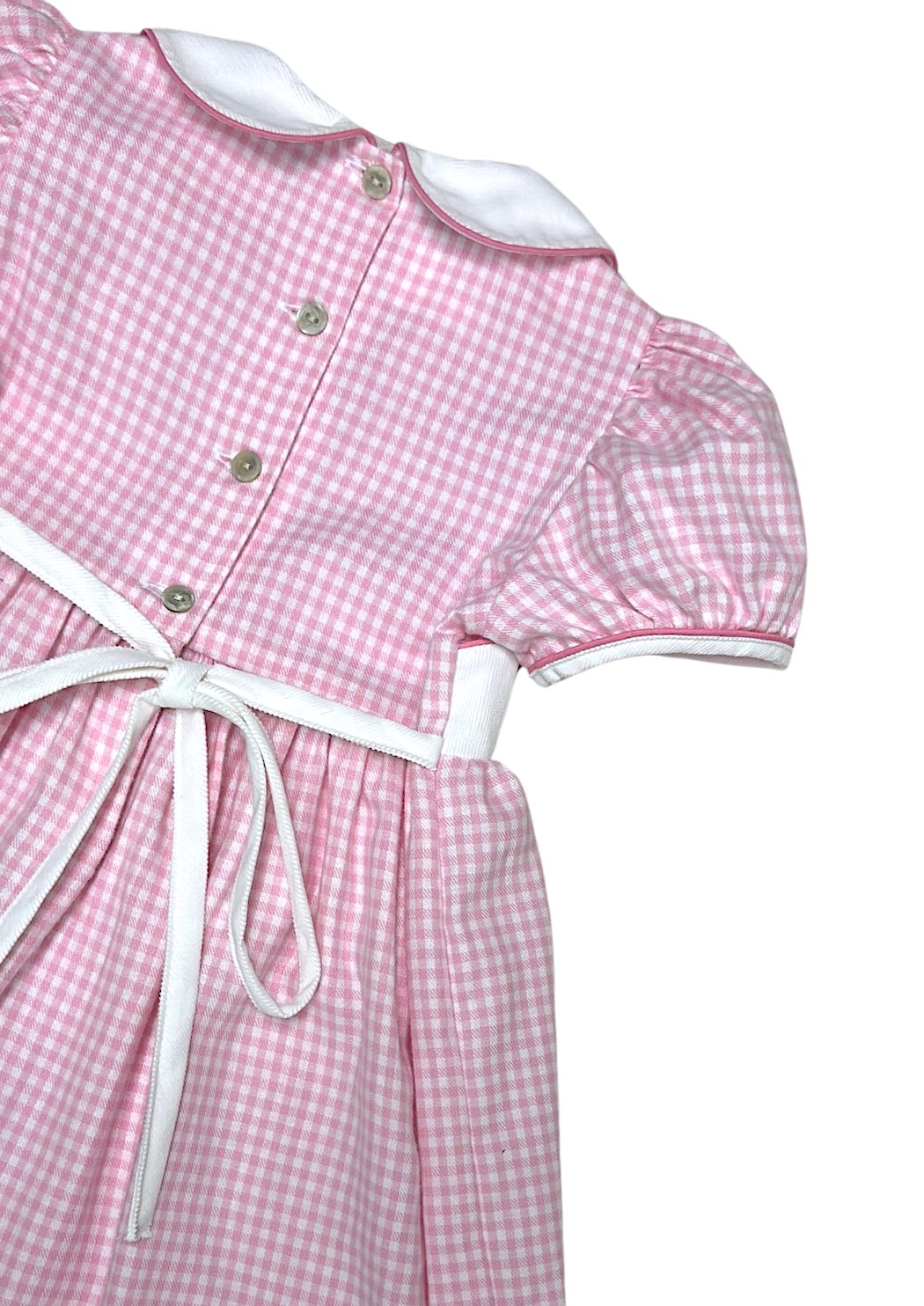 Pink checks Christmas Trees Girl's Classic Dress - Little Threads Inc. Children's Clothing