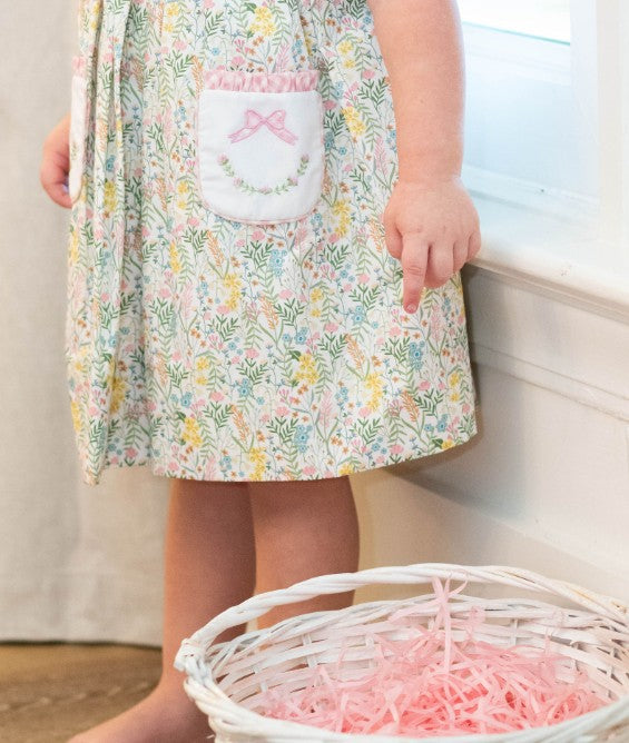 Adrian Floral Print Float Pocket Girls Dress - Little Threads Inc. Children's Clothing