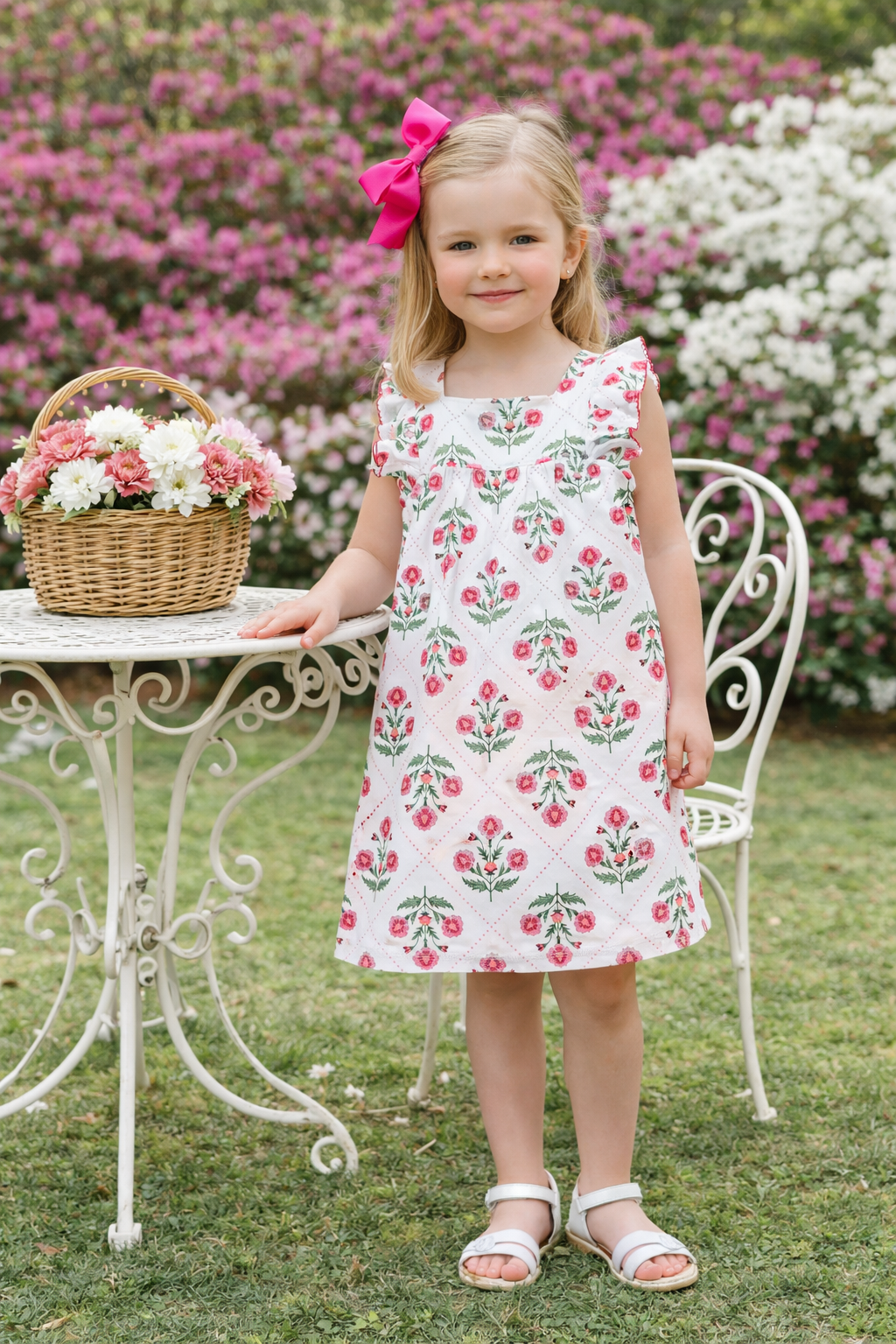 Madison Ruffle Floral Girl Dress - Little Threads Inc. Children's Clothing
