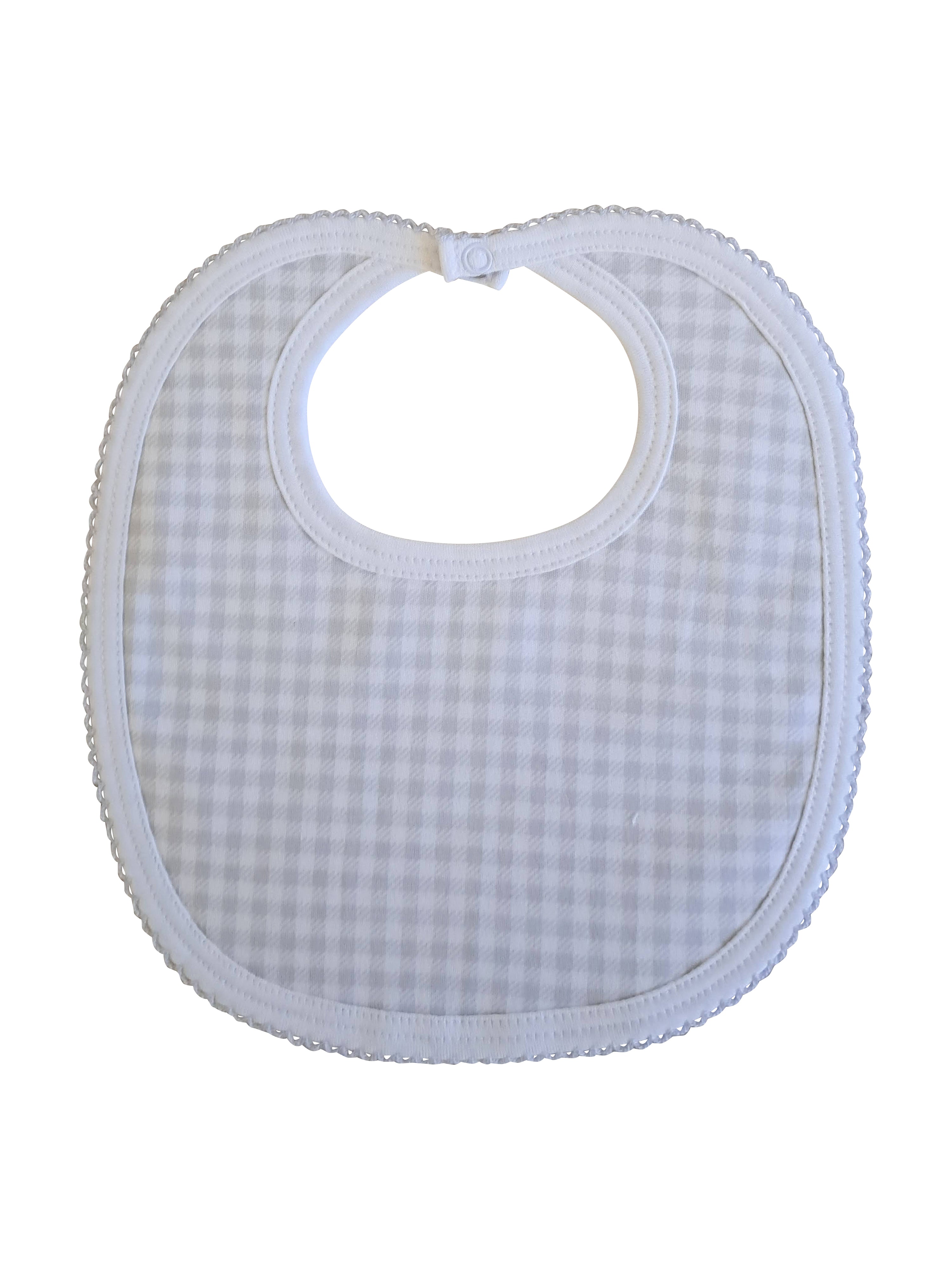Baby's "Grey Checks" Unisex Pima Cotton Bib - Little Threads Inc. Children's Clothing