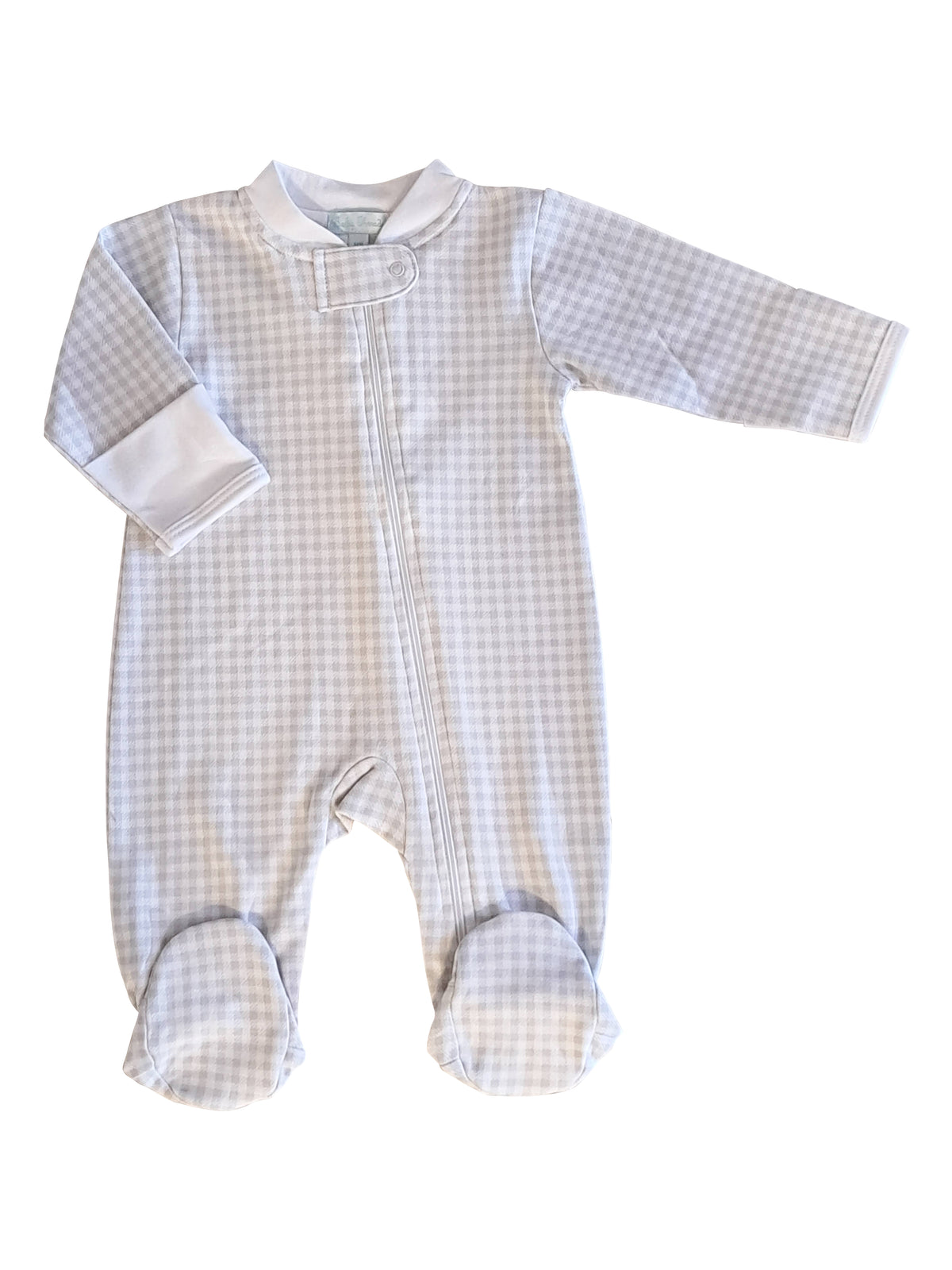Pink Checks Pima Cotton Baby Girl Footie – Perfect for Monogramming