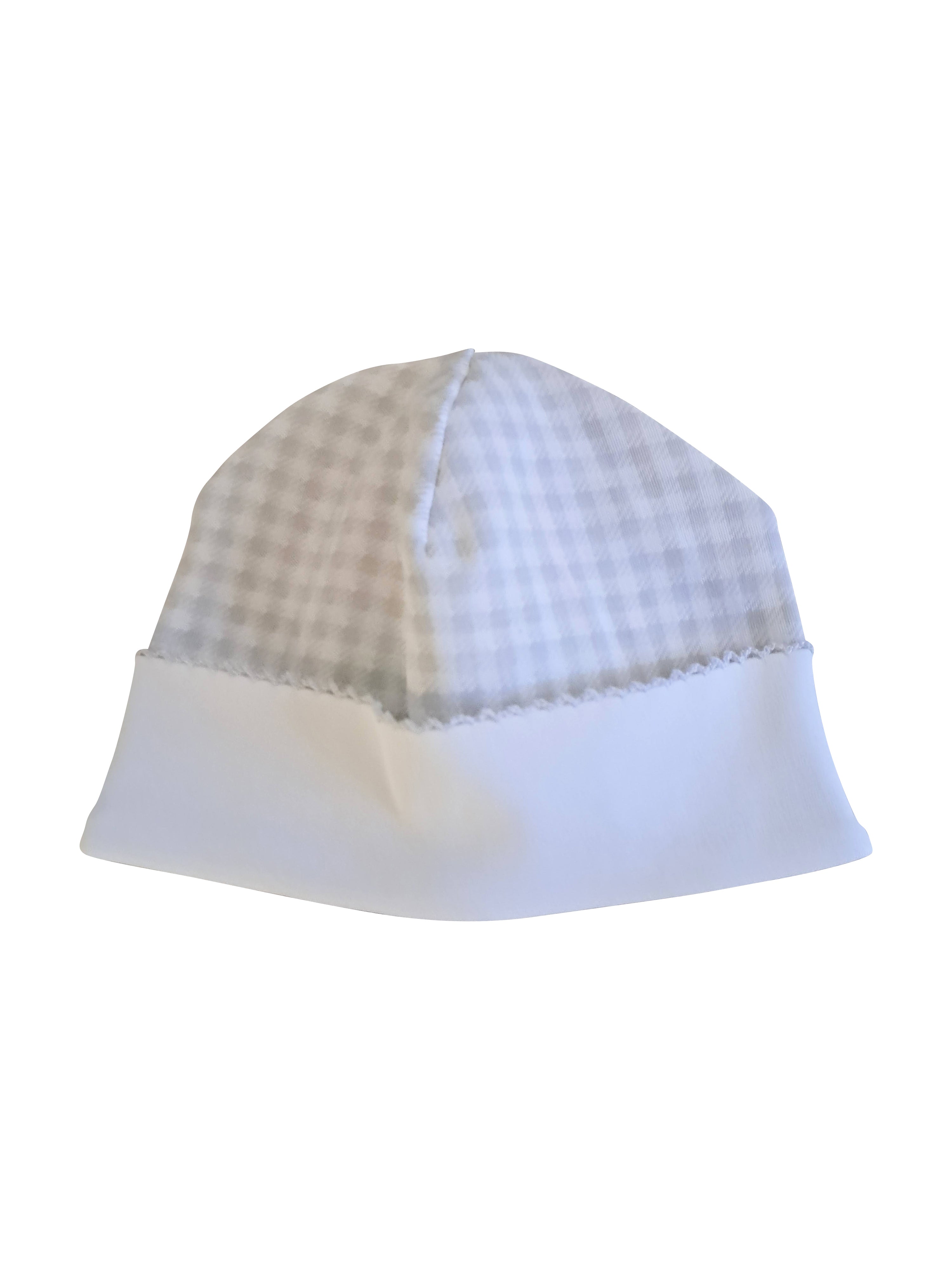 Baby's "Grey Checks" Unisex Pima Cotton Hat - Little Threads Inc. Children's Clothing