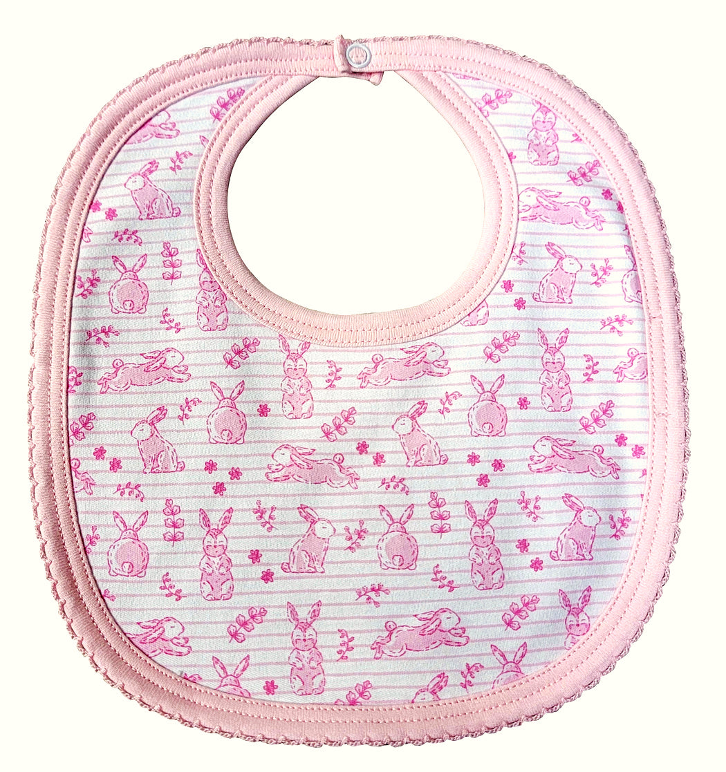 Baby Girl Easter Bunny Bib - Little Threads Inc. Children's Clothing